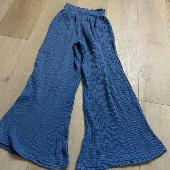 Women's Blue Wide-Leg Pants - Picture 6 of 6
